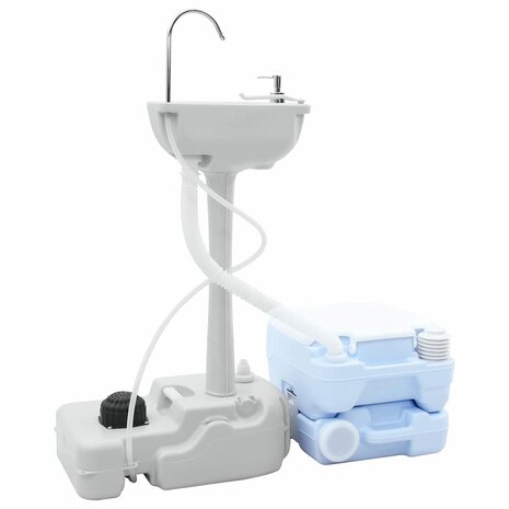 Camping Toilet 2 pcs Blauw en Wit 50.5 x 33 x 103 cm 2