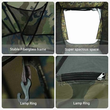 Vistent met dak Camouflage 514 x 465 x 187 cm Polyester 8