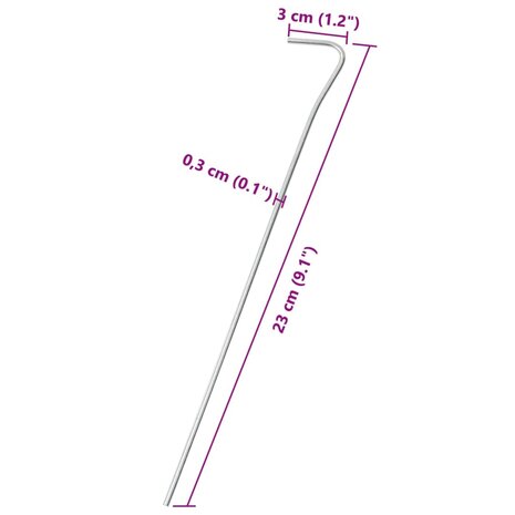 Tentharingen 25 st Ø3 mm 23 cm gegalvaniseerd staal 5