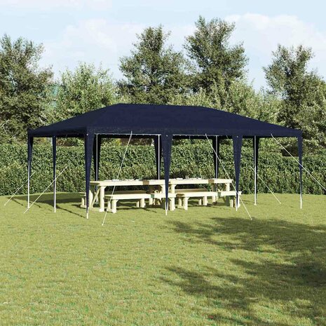 Partytent Blauw en Wit 600 x 400 x 266 cm Polyester en staal 1
