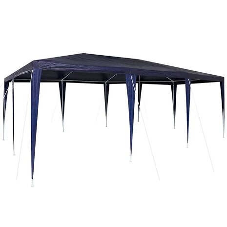 Partytent Blauw en Wit 600 x 400 x 266 cm Polyester en staal 2