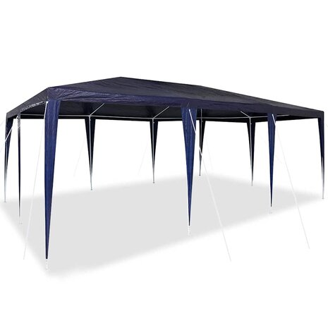 Partytent Blauw en Wit 600 x 400 x 266 cm Polyester en staal 3