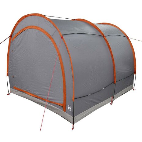 Fietstent met dak met opslag Grijs en Oranje 256 x 222 x 182 cm 7