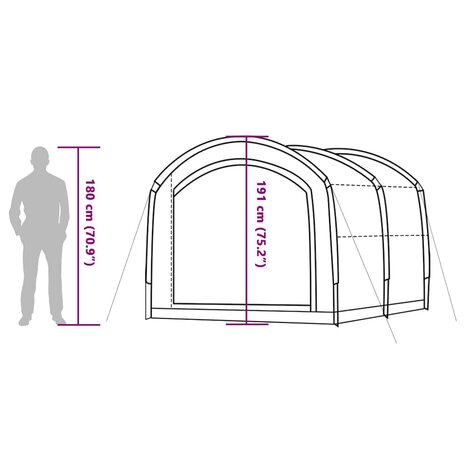 Tent met dak Grijs en oranje 268 x 240 x 191 cm Polyester 8