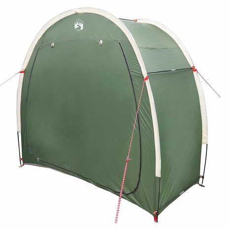 Fietstent met dak met opslag Groen 210 x 90 x 174 cm 2