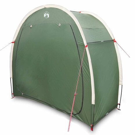 Fietstent met dak met opslag Groen 210 x 90 x 174 cm 3