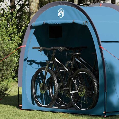 Fietstent met dak met opslag Blauw 210 x 90 x 174 cm 4