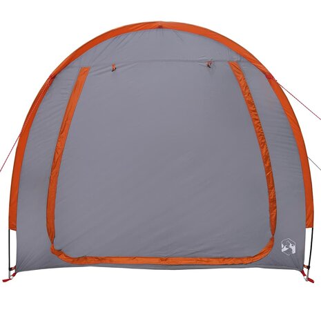 Fietstent met dak met opslag Grijs en Oranje 218 x 156 x 180 cm 5