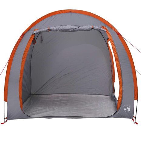 Fietstent met dak met opslag Grijs en Oranje 218 x 156 x 180 cm 9