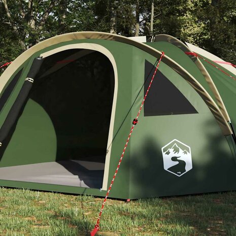 Camping Tent met dak Groen 308 x 268 x 130 cm Polyester 4