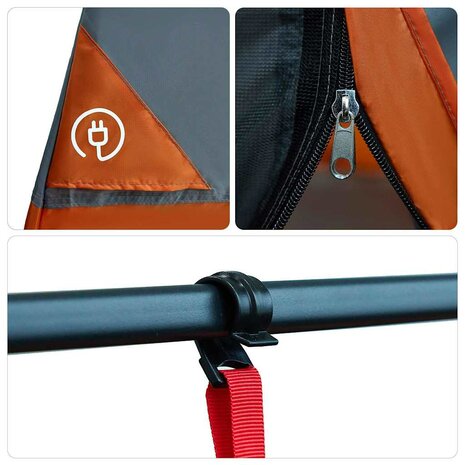 Tent met dak Anders Grijs en Oranje en Zwart 7