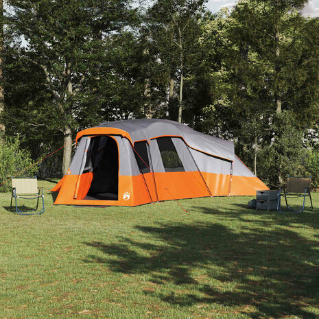 Gezinstent Grijs en oranje 762 x 655 x 218 cm Polyester 1
