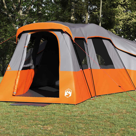 Gezinstent Grijs en oranje 762 x 655 x 218 cm Polyester 4