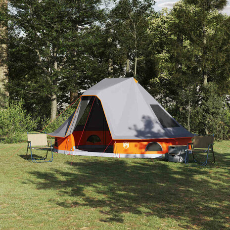 Familie Tipi Tent met dak Grijs en Oranje 466 x 310 x 240 cm 1