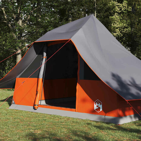 Familie Tipi Tent met dak Grijs en Oranje 364 x 281 x 257 cm 4