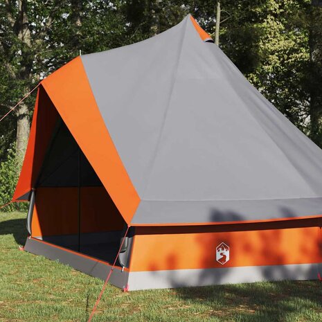 Familie Tipi Tent met dak Grijs en Oranje 400 x 346 x 250 cm 4