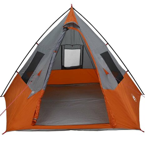 Tent Grijs en Oranje en Zwart 383 x 338 x 217 cm Polyester 5