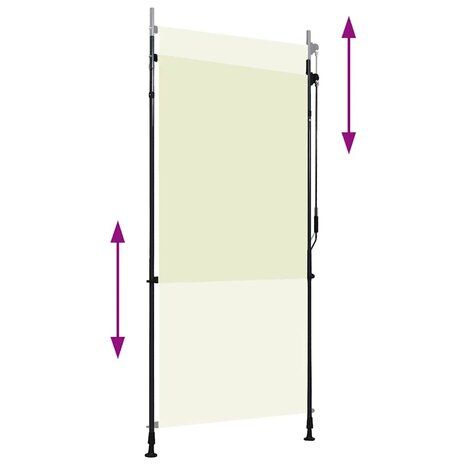 Rolgordijn voor buiten 100x270 cm crème 3