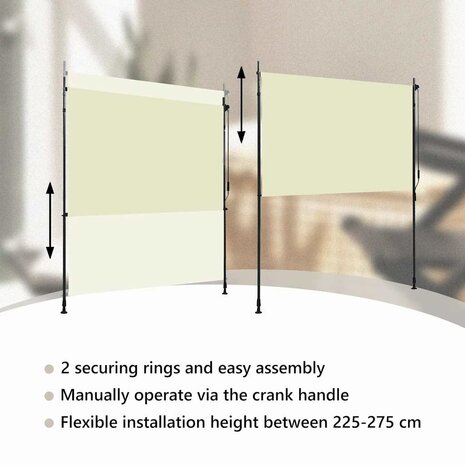 Rolgordijn voor buiten 200x270 cm crème 9
