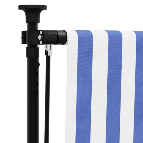Rolgordijn voor buiten 100x270 cm stof en staal blauw en wit 7