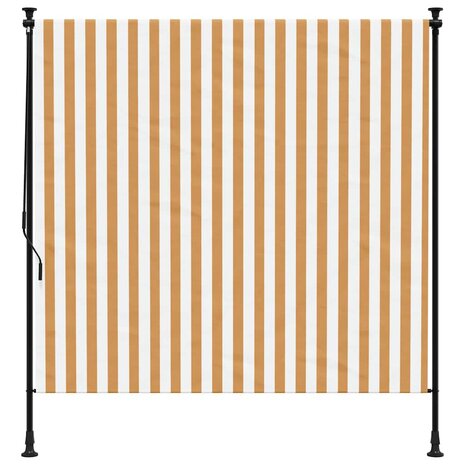 Rolgordijn voor buiten 150x270 cm stof en staal oranje en wit 3