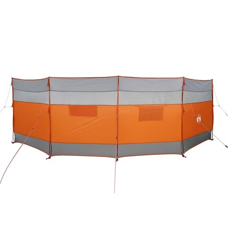 Windscherm camping waterdicht 510x153 cm grijs en oranje 2