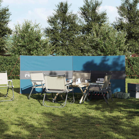 Windscherm camping waterdicht 344x120 cm blauw 3