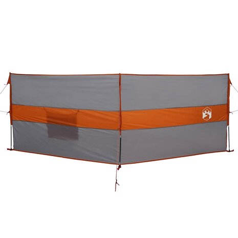 Windscherm camping waterdicht 344x120 cm grijs en oranje 4