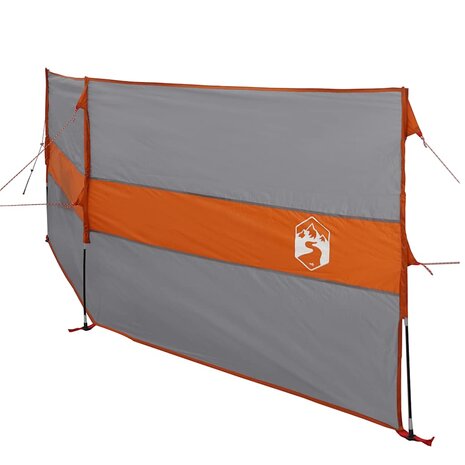 Windscherm camping waterdicht 344x120 cm grijs en oranje 5