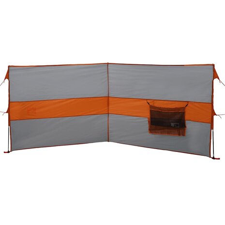 Windscherm camping waterdicht 344x120 cm grijs en oranje 6