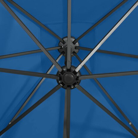 Zweefparasol met paal en LED-verlichting 250 cm azuurblauw 8