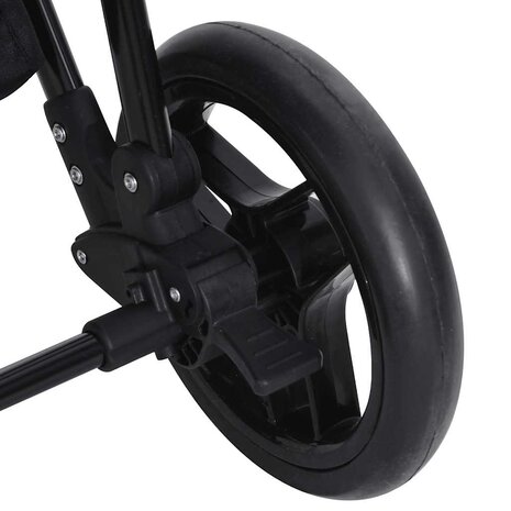 Kinderwagen 2-in-1 staal antracietkleurig en zwart 8