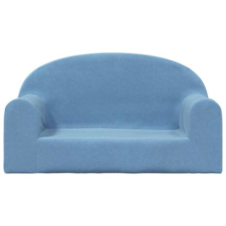 Kinderbank 2-zits zacht pluche blauw 3
