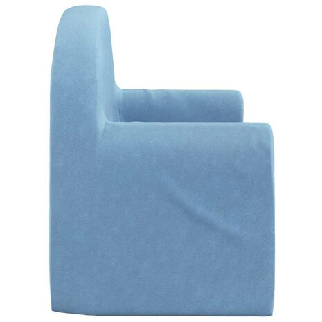 Kinderbank 2-zits zacht pluche blauw 4