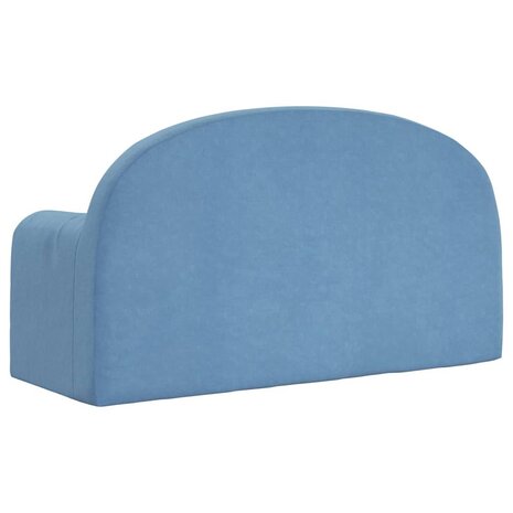 Kinderbank 2-zits zacht pluche blauw 5