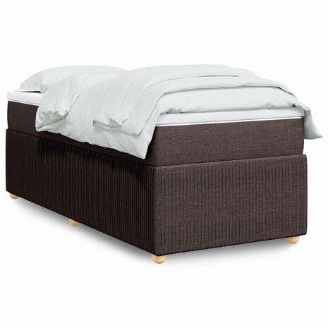 Boxspring met matras stof donkerbruin 80x200 cm 1