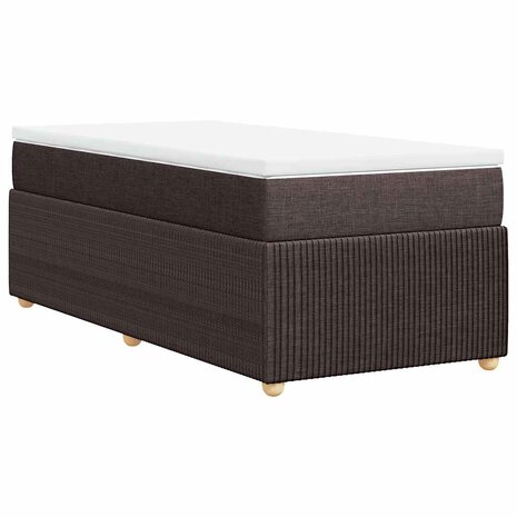 Boxspring met matras stof donkerbruin 80x200 cm 6