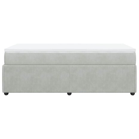 Boxspring met matras fluweel lichtgrijs 80x200 cm 8