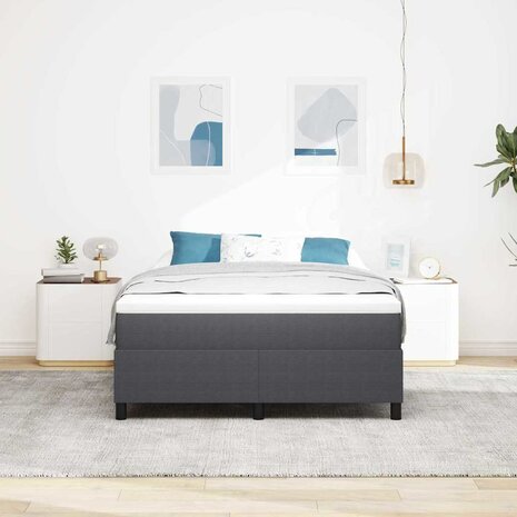 Boxspring bed Donkergrijs 140 x 200 cm Katoenen stof 5