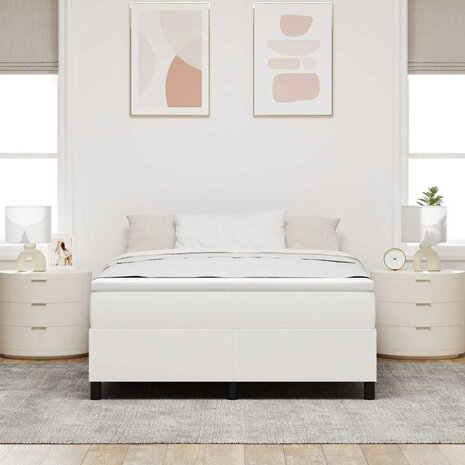 Boxspring bed Crème 140 x 200 cm Katoenen stof 5