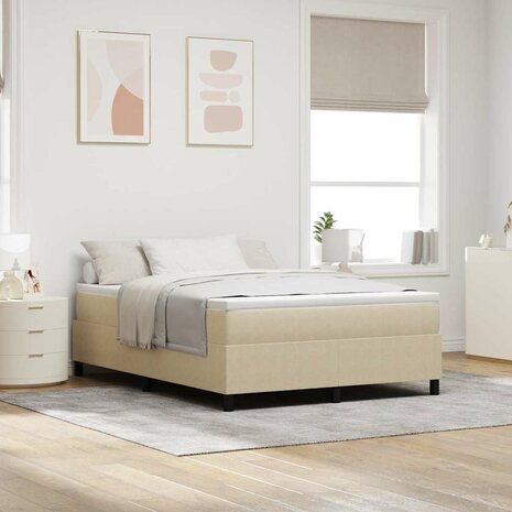 Boxspring bed Grijs groen 140 x 200 cm Katoenen stof 1