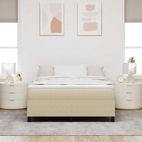 Boxspring bed Grijs groen 140 x 200 cm Katoenen stof 5