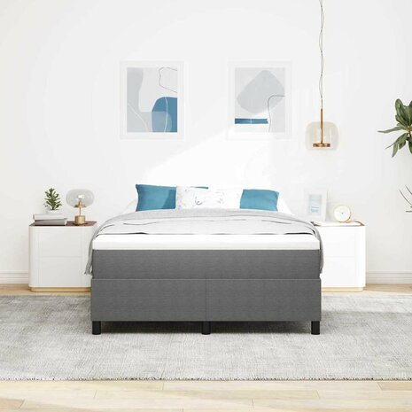 Boxspring bed Lichtgrijs 160 x 200 cm Katoenen stof 5