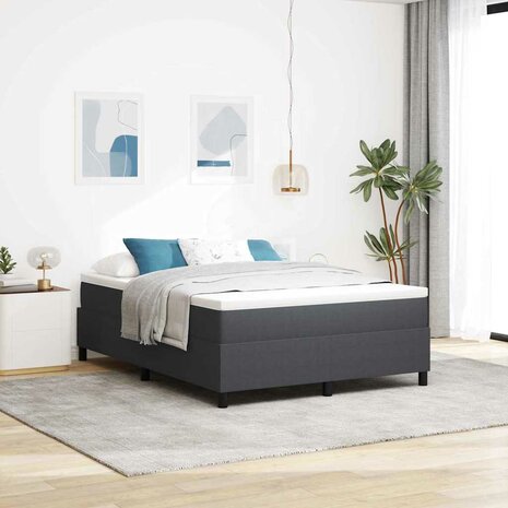 Boxspring bed Donkergrijs 160 x 200 cm Katoenen stof 1