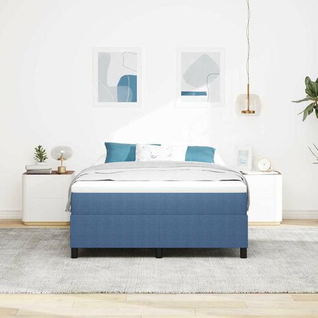 Boxspring bed Blauw 160 x 200 cm Katoenen stof 5