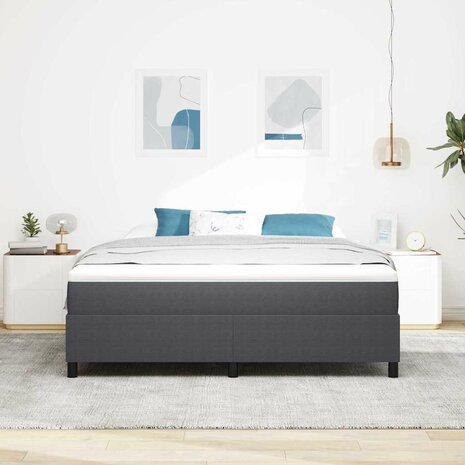 Boxspring bed Donkergrijs 180 x 200 cm Katoenen stof 5