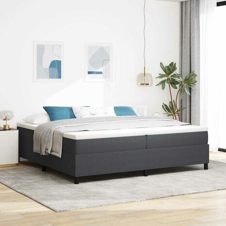 Boxspring bed Donkergrijs 200 x 200 cm Katoenen stof 1
