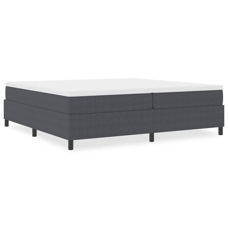 Boxspring bed Donkergrijs 200 x 200 cm Katoenen stof 4