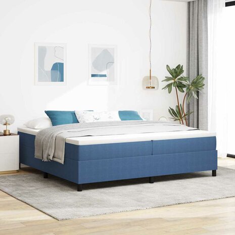 Boxspring bed Blauw 200 x 200 cm Katoenen stof 1
