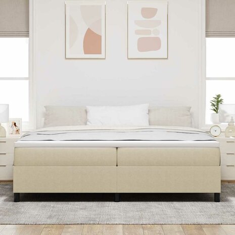 Boxspring bed Grijs groen 200 x 200 cm Katoenen stof 5